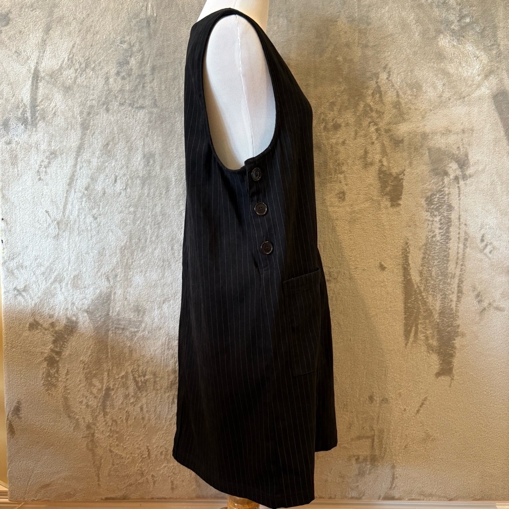 Academia 90s Preppy Button Sleeveless Jumper Layering Midi Dress Sz S - Picture 4 of 10